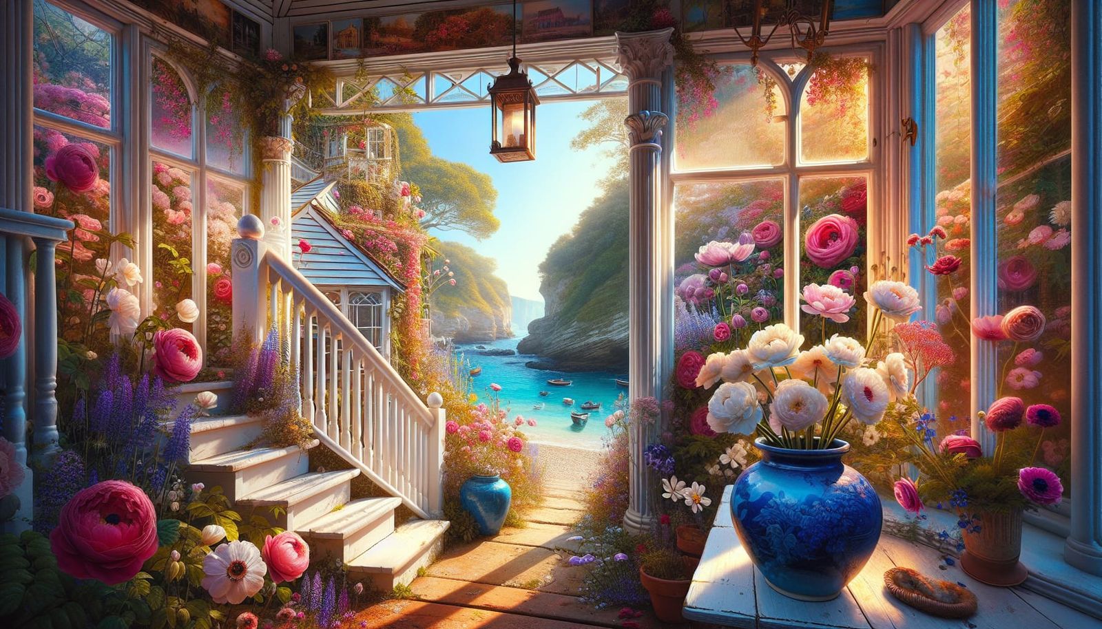 Vibrant Victorian Veranda with Grandeur and Brilliance