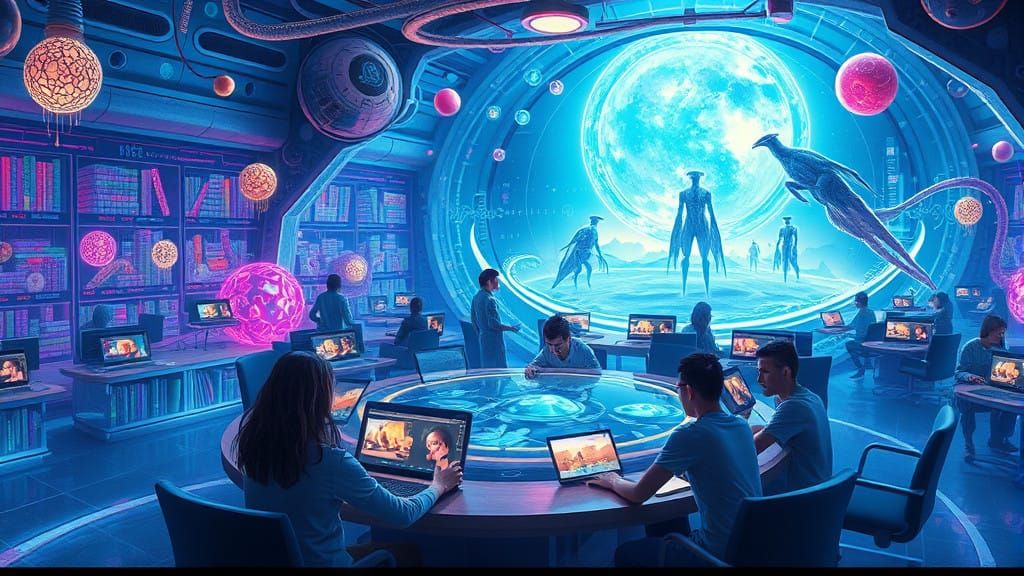 Artbreeder allows users to "breed" images together, combining their features. This creates a natural collaborative proce...