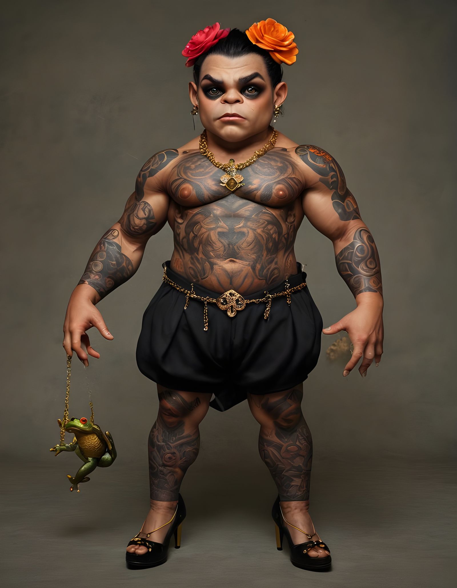 Fabric Dwarf with Frog in Cosmic Setting