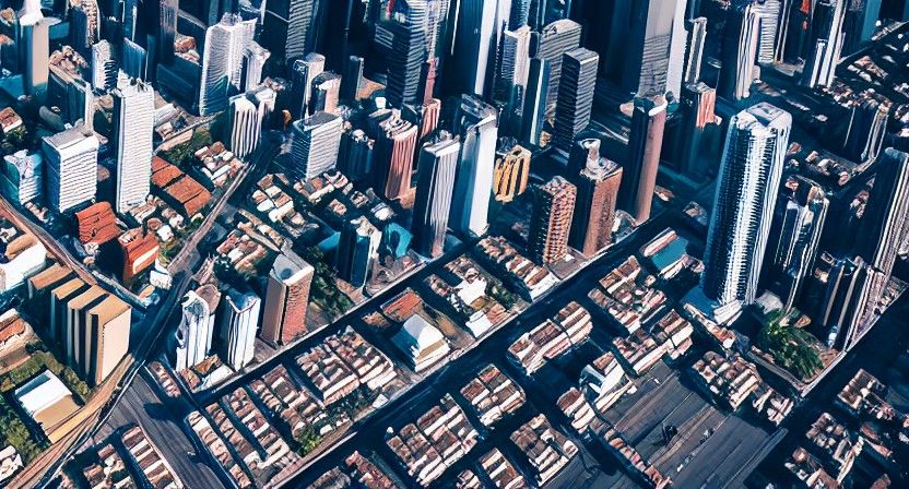 Top-Down City View in Anime Style