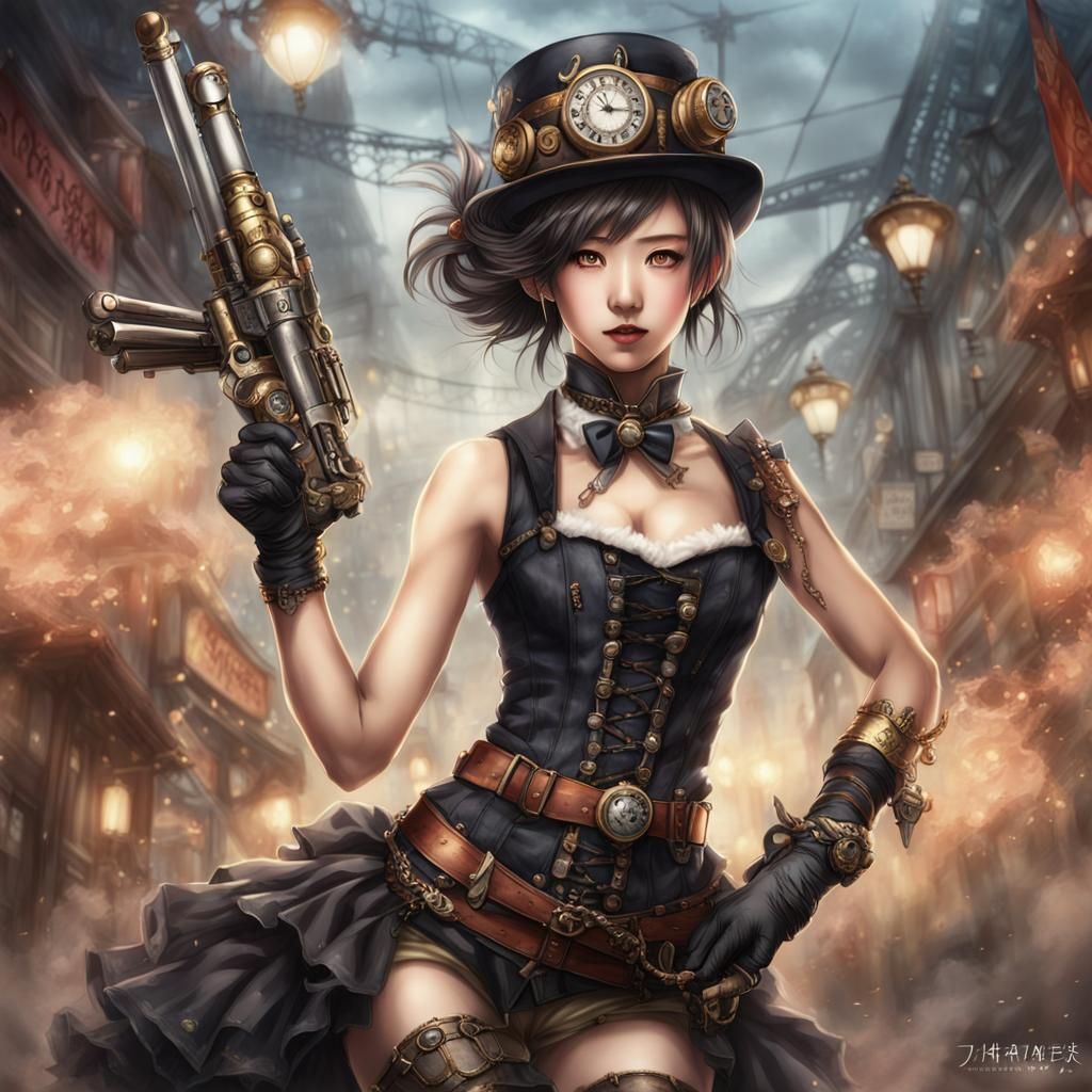 Steampunk Burlesque: A Japanese Anime-Inspired Vision