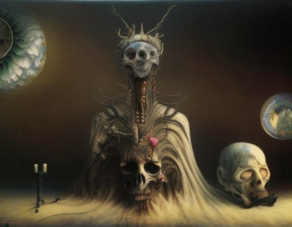 Skeleton Prince in Wonderland: Gothic Art Nouveau Fantasy