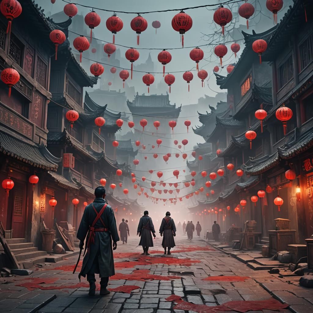 Zombie in Ancient Chinese Streets: Matte Painting