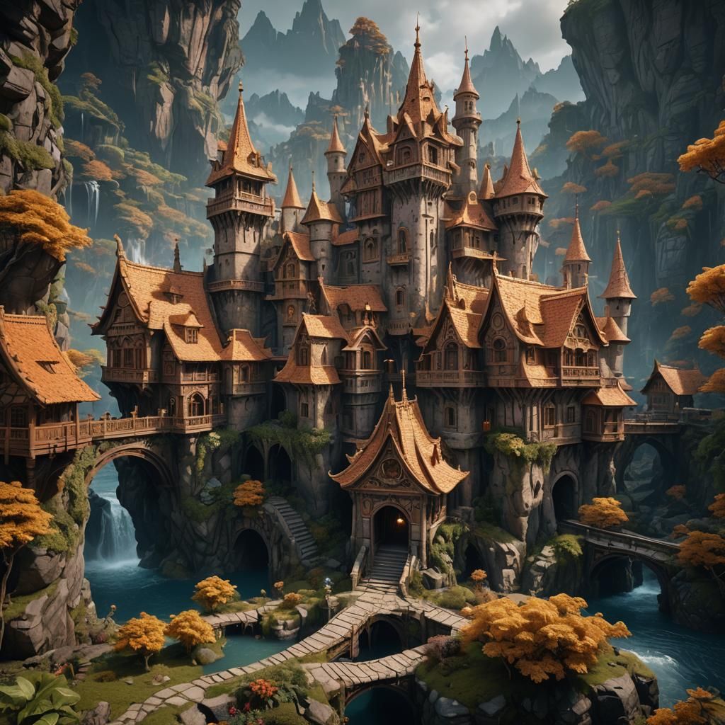 Fantastical Ginger Art: Detailed Matte Painting