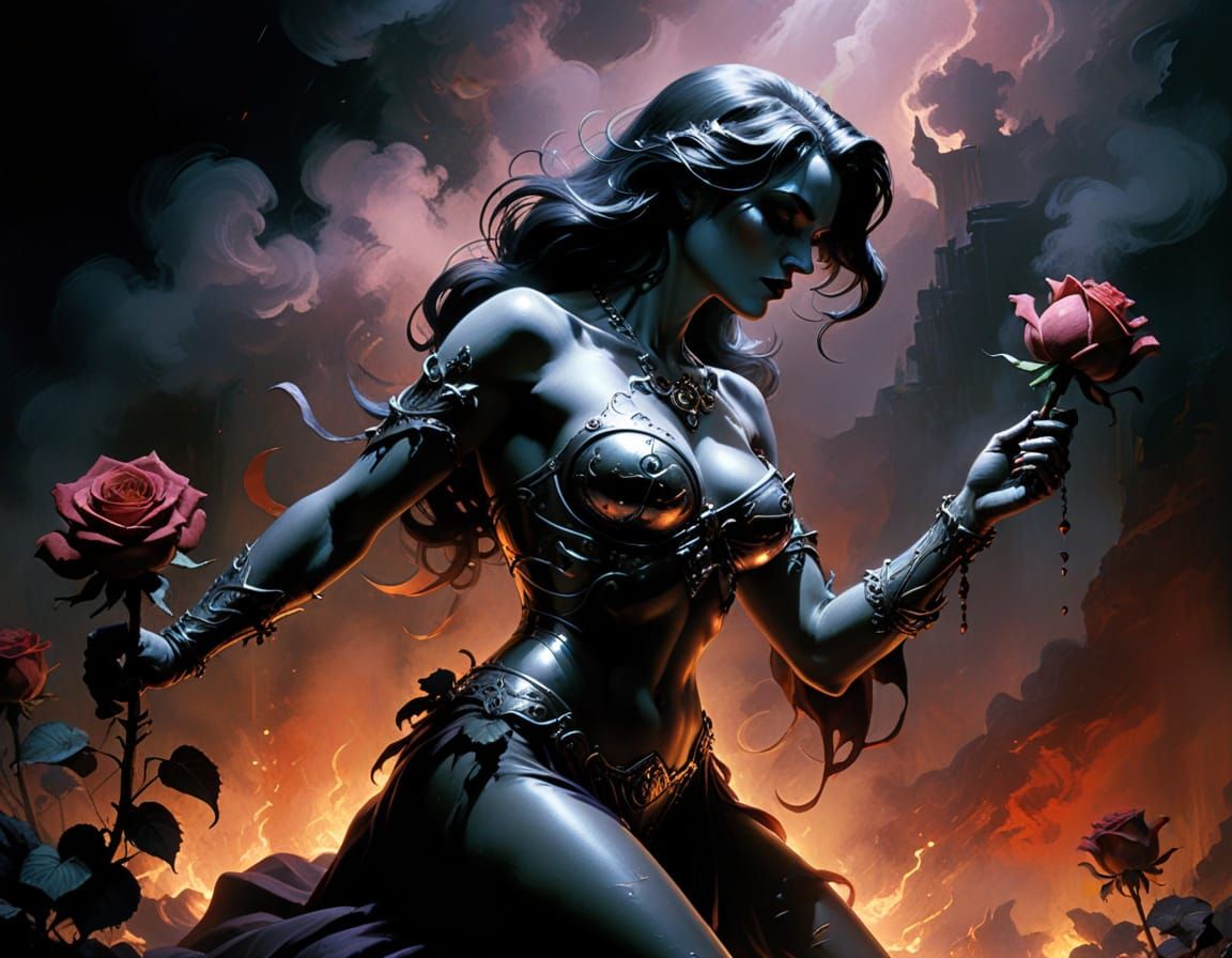 Hero Shadows Chrome Lettering in Dark Fantasy Style