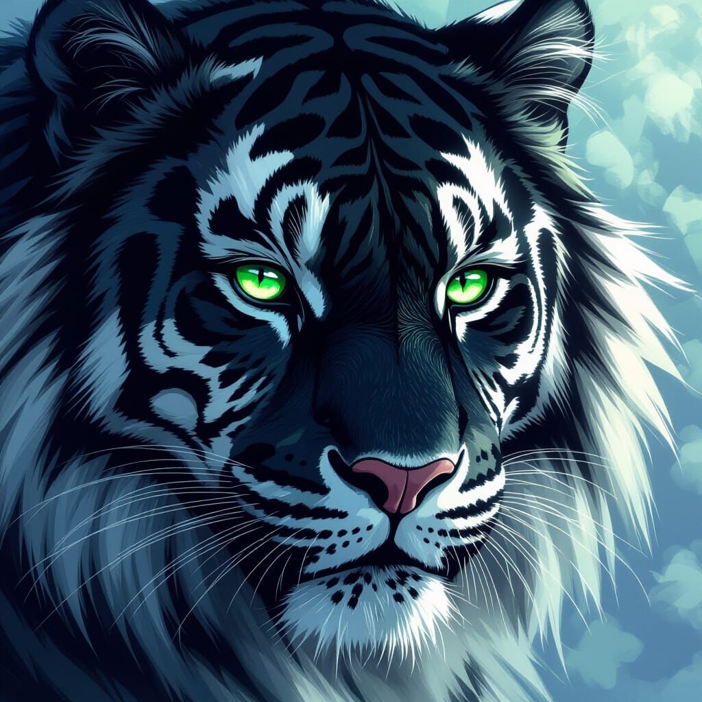 Hybrid White Tiger and Black Panther Fusion