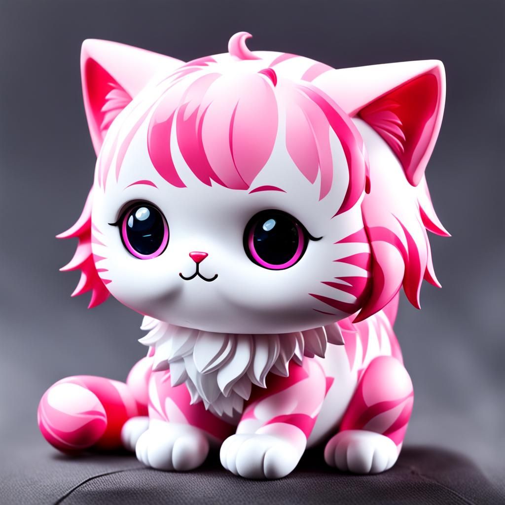 Cute Pink Kitten AI Creation