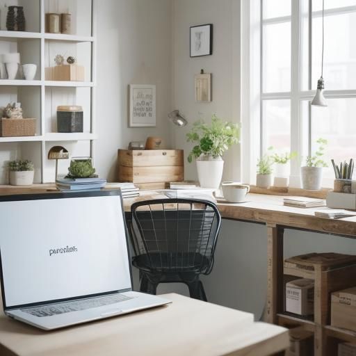 Remote Work in Warehouse: Cozy Digital Illustration