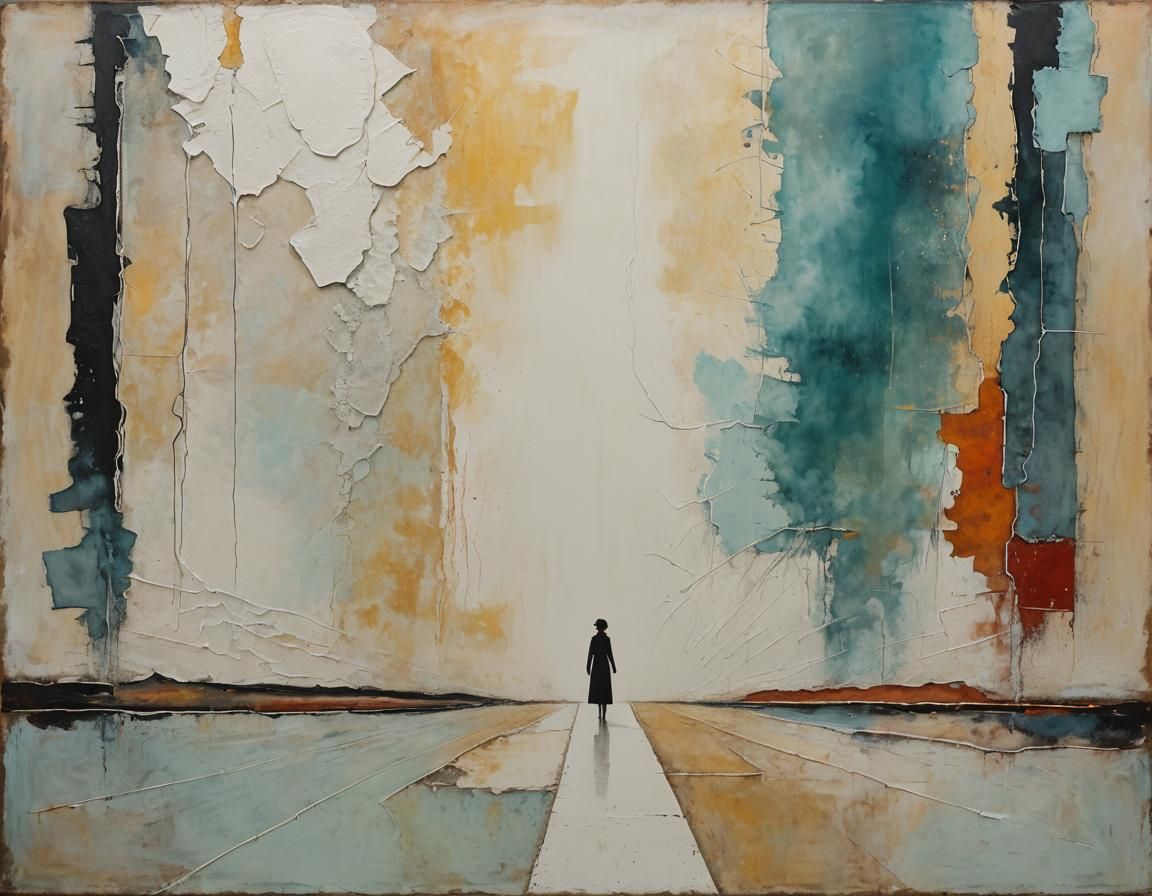 Ethereal Cosmic Landscape with Ascending Path