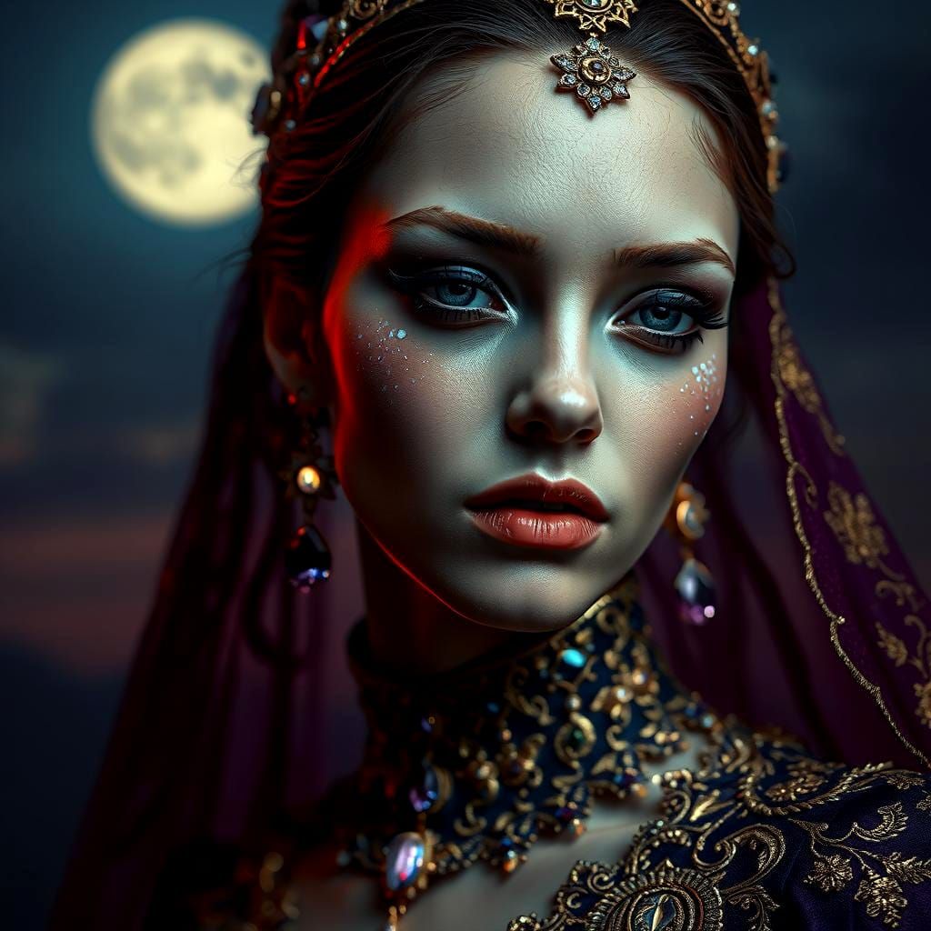 Diamond Woman: Hyperrealistic Celestial Beauty