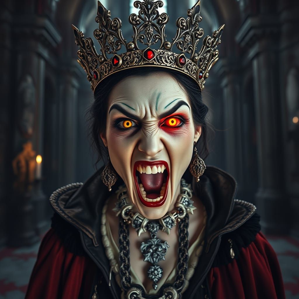 Dark Vampire Queen Reigns with Haunted Majesty