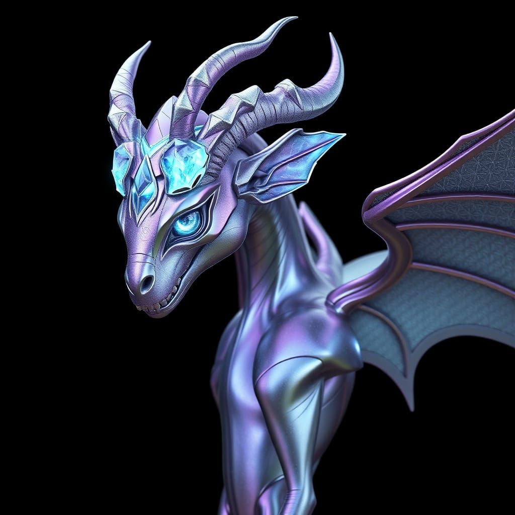 Ethereal Alien Being in Iridescent Metallic Skin