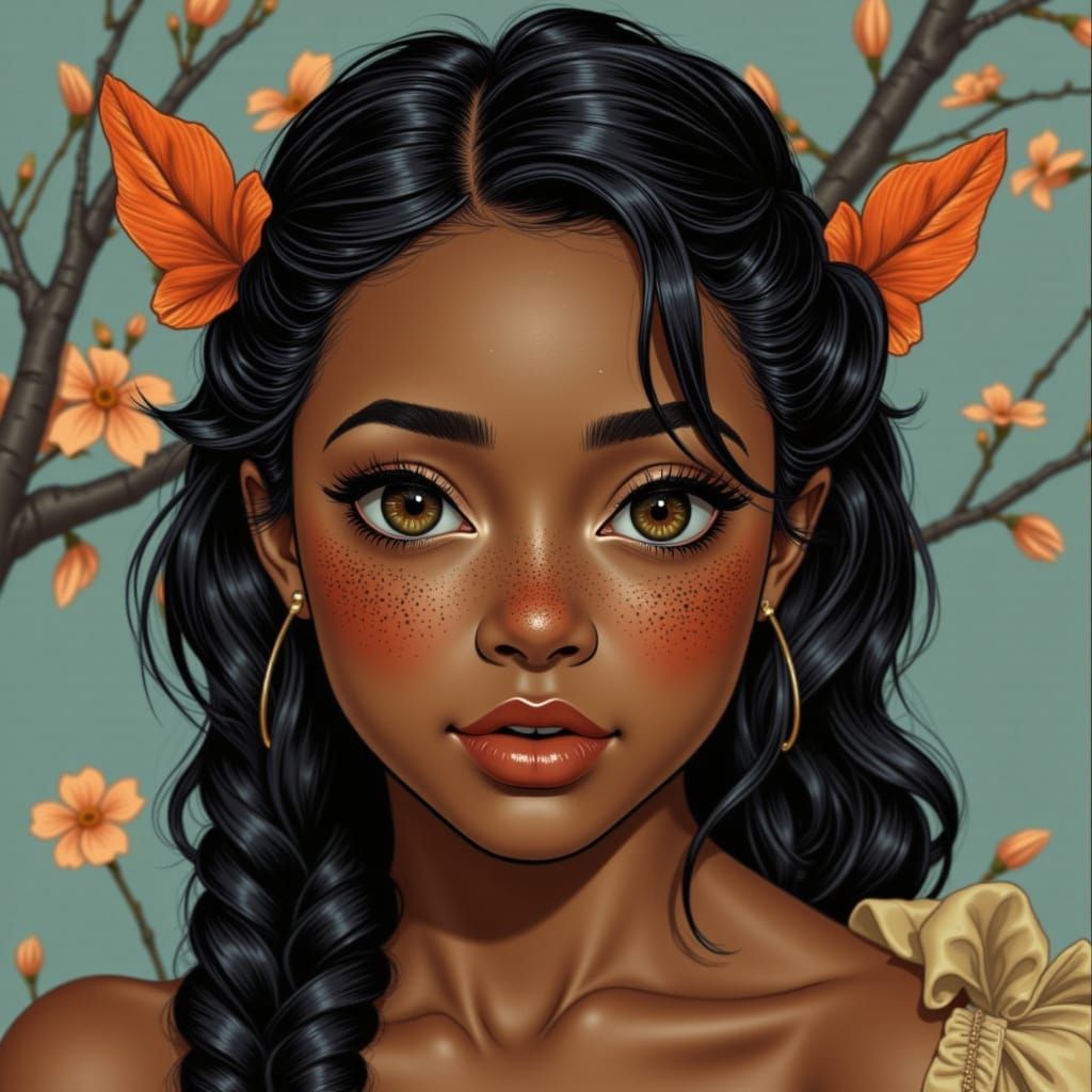 Portrait of a Freckled Black Girl