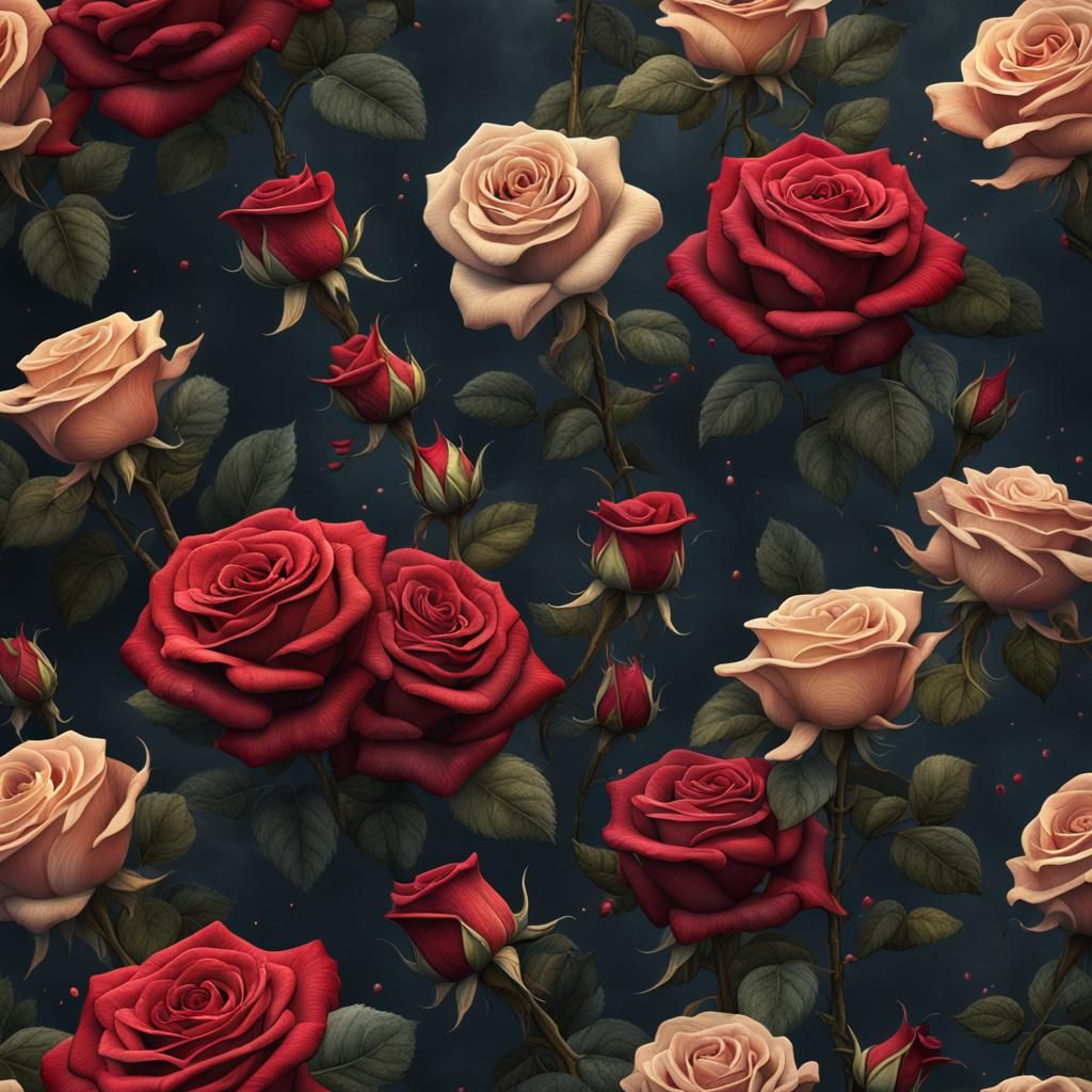Beautiful Roses in Detailed Matte Painting