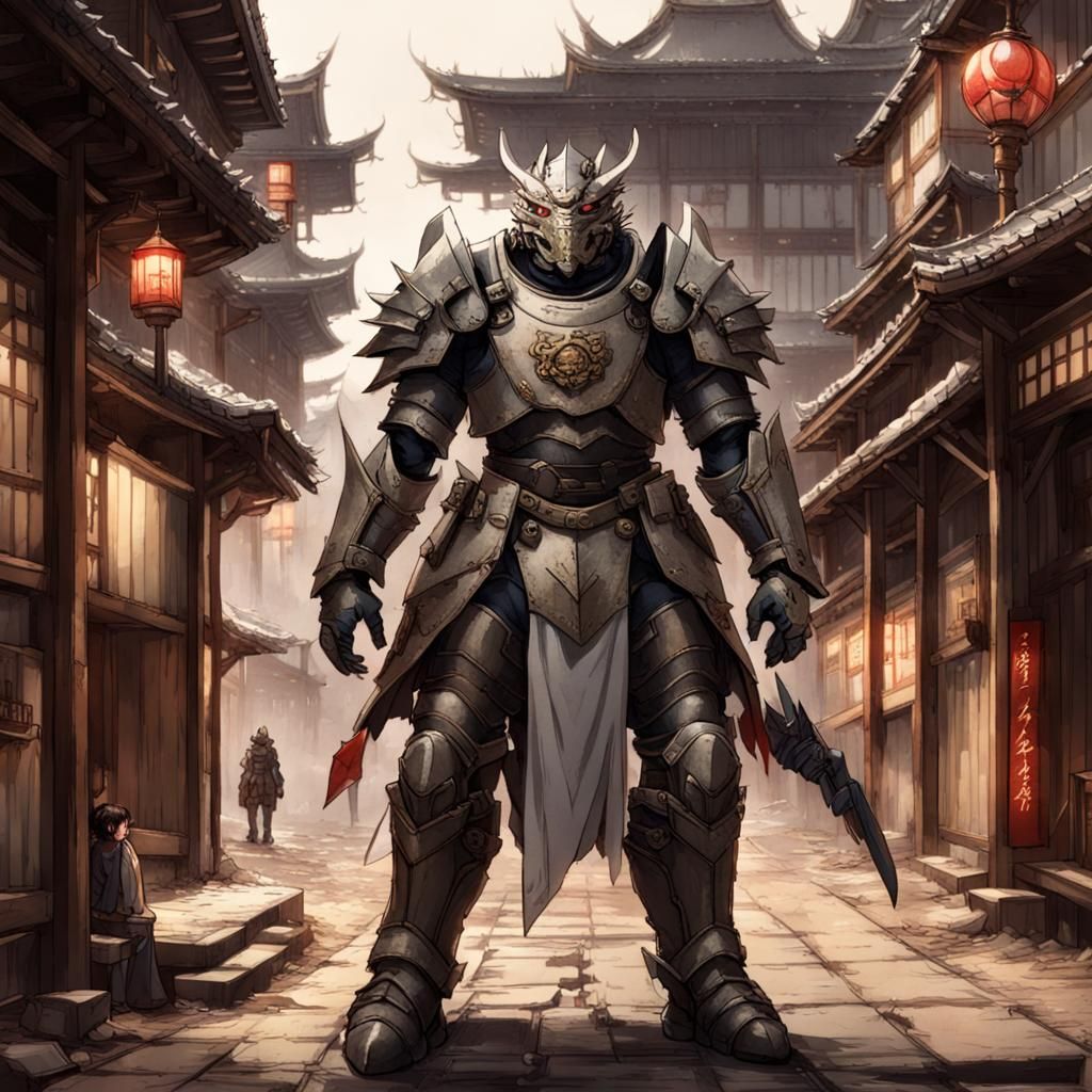 Dragon Armor Warrior Awaits Duel