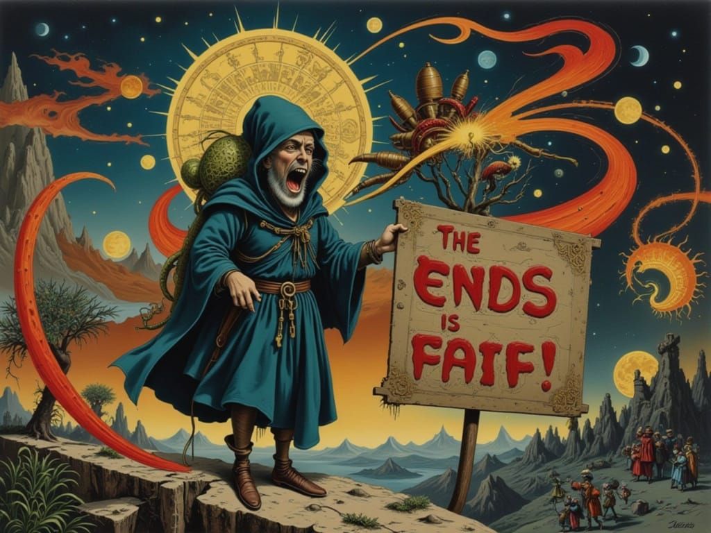 Prophet of Doom in Dreamlike Landscape