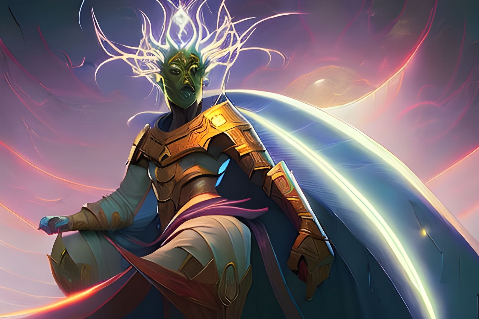 Epic Celestial Deity Portrait in Dark Fantasy Style