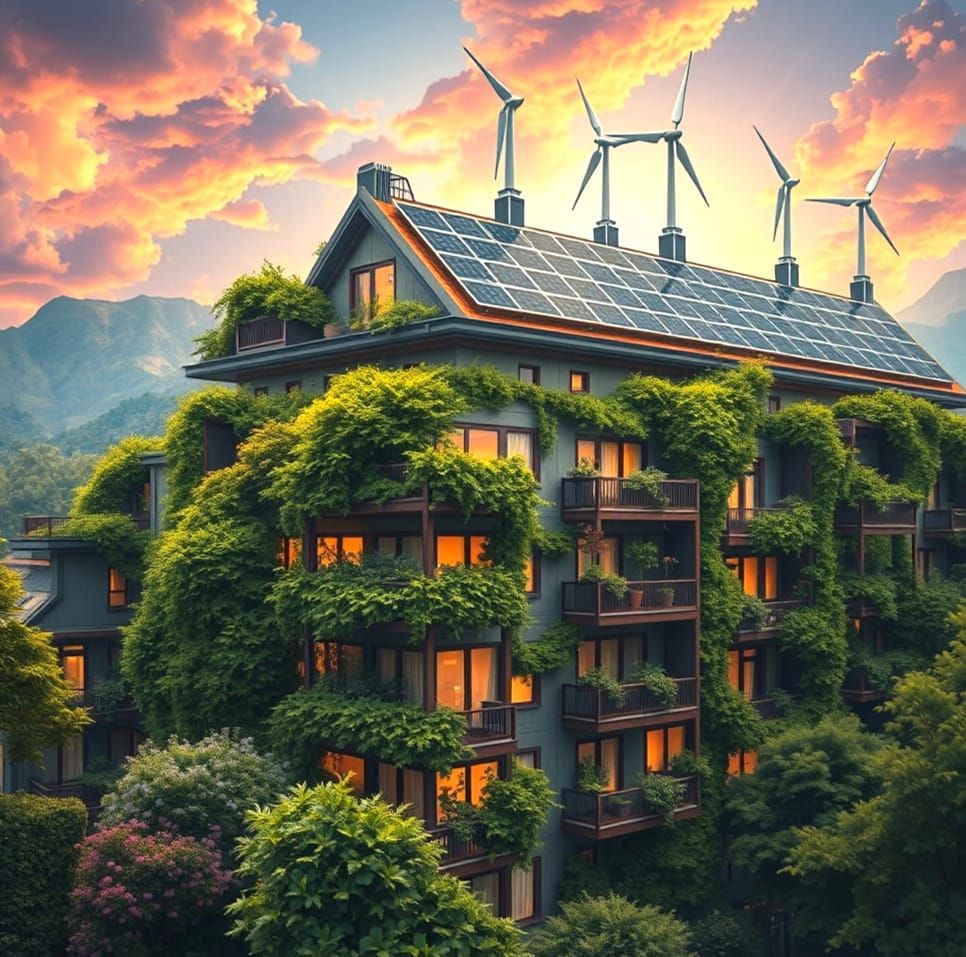 Surreal Solarpunk Homes with Hyperrealistic Details