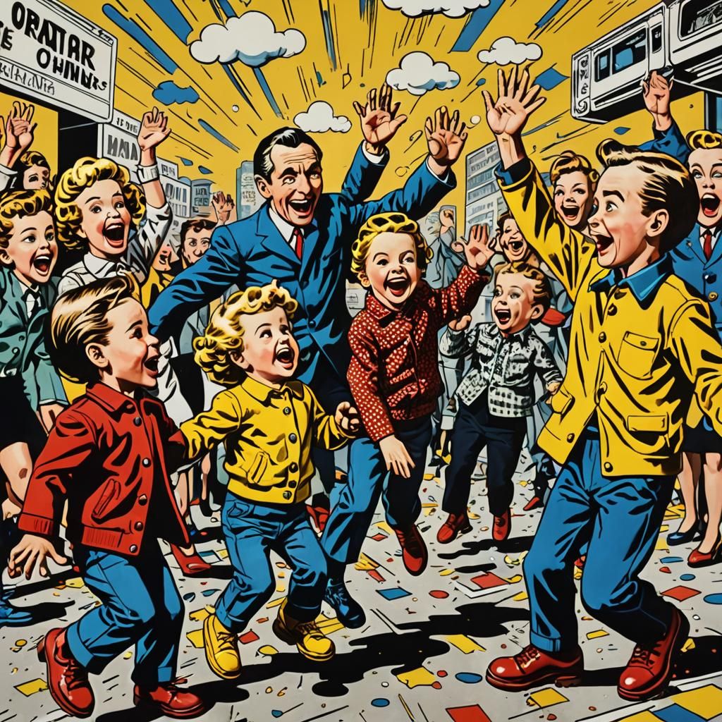 Surreal High Five: A Pop Art Celebration