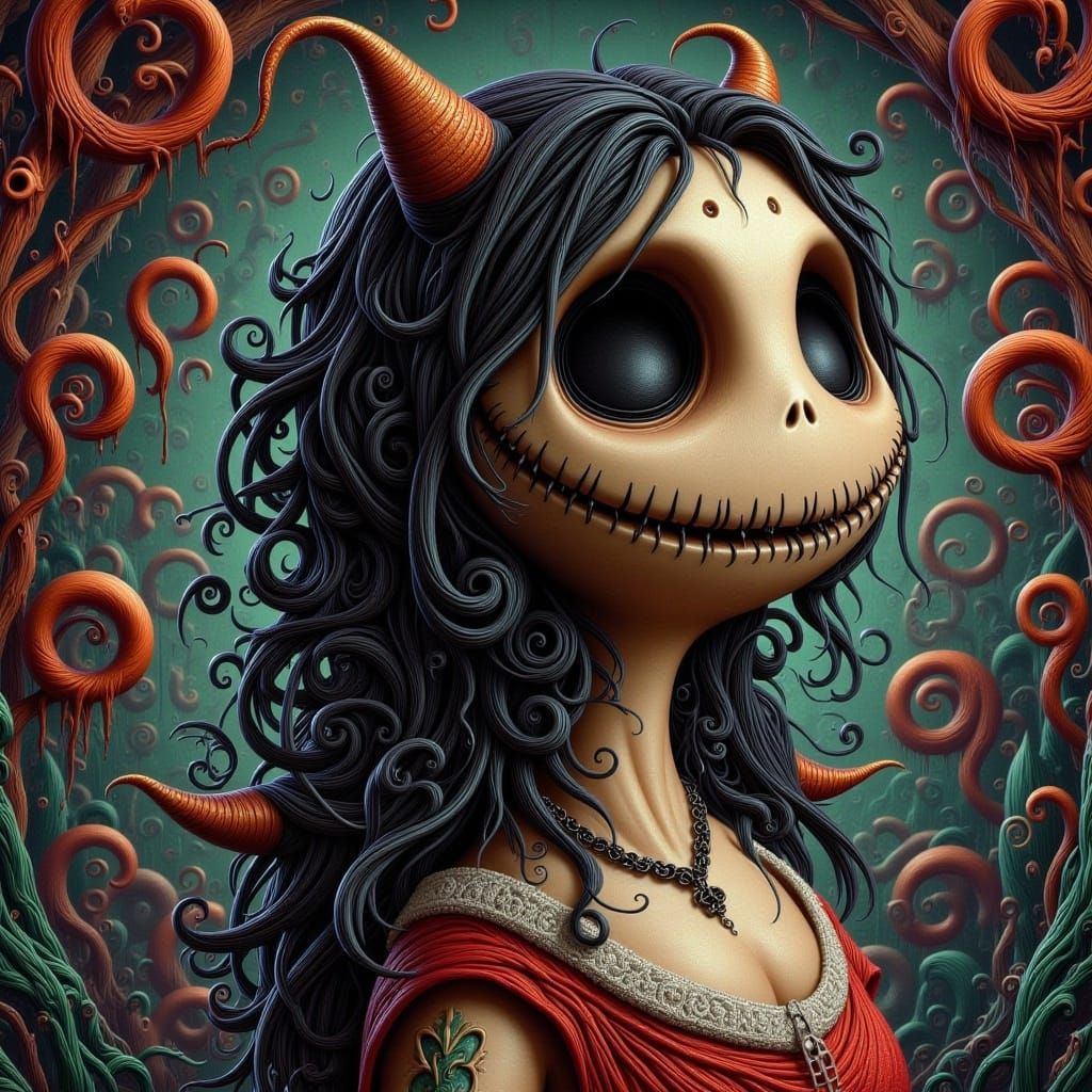 Sinister Woman in Comic Book Style