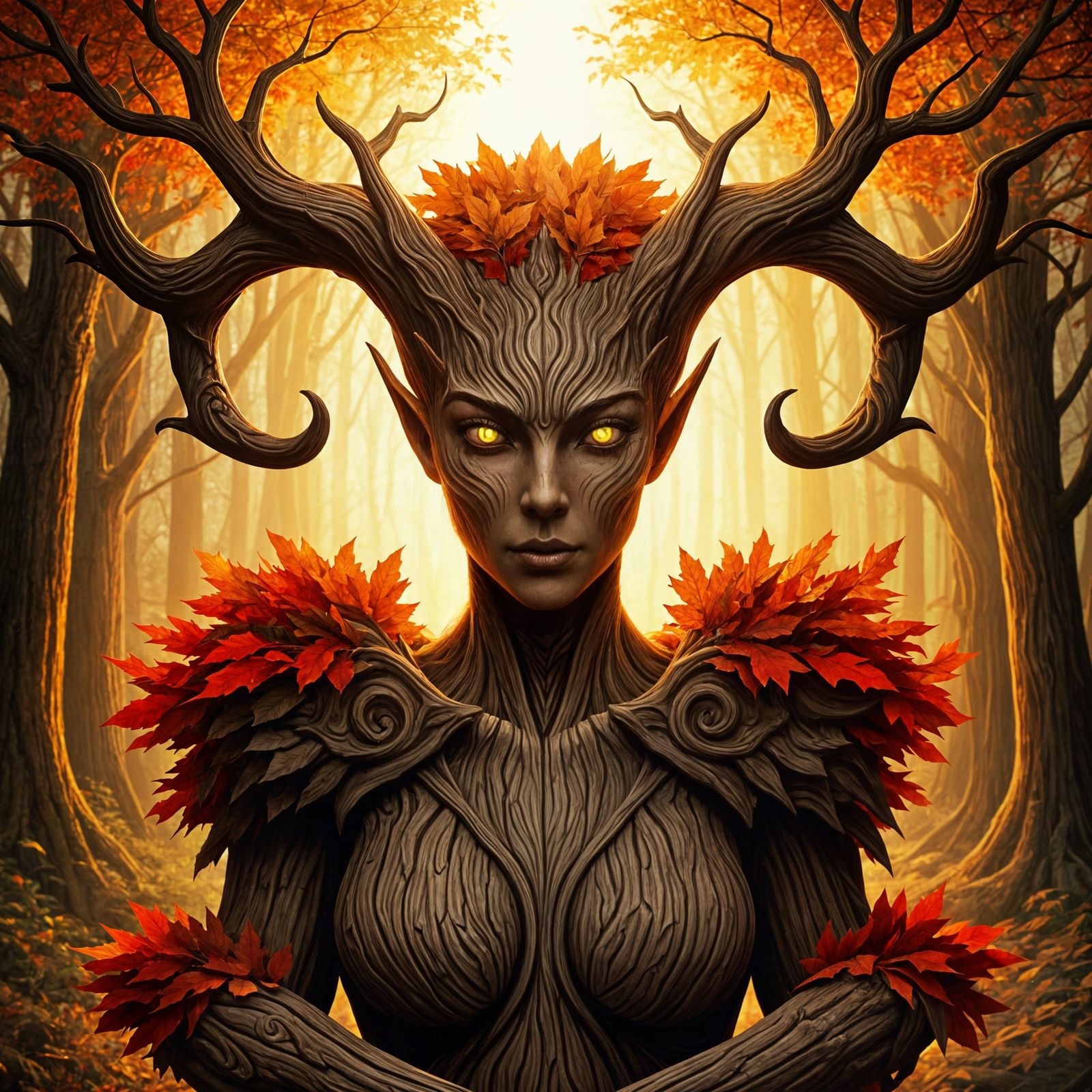 Autumn Dryad in Forest