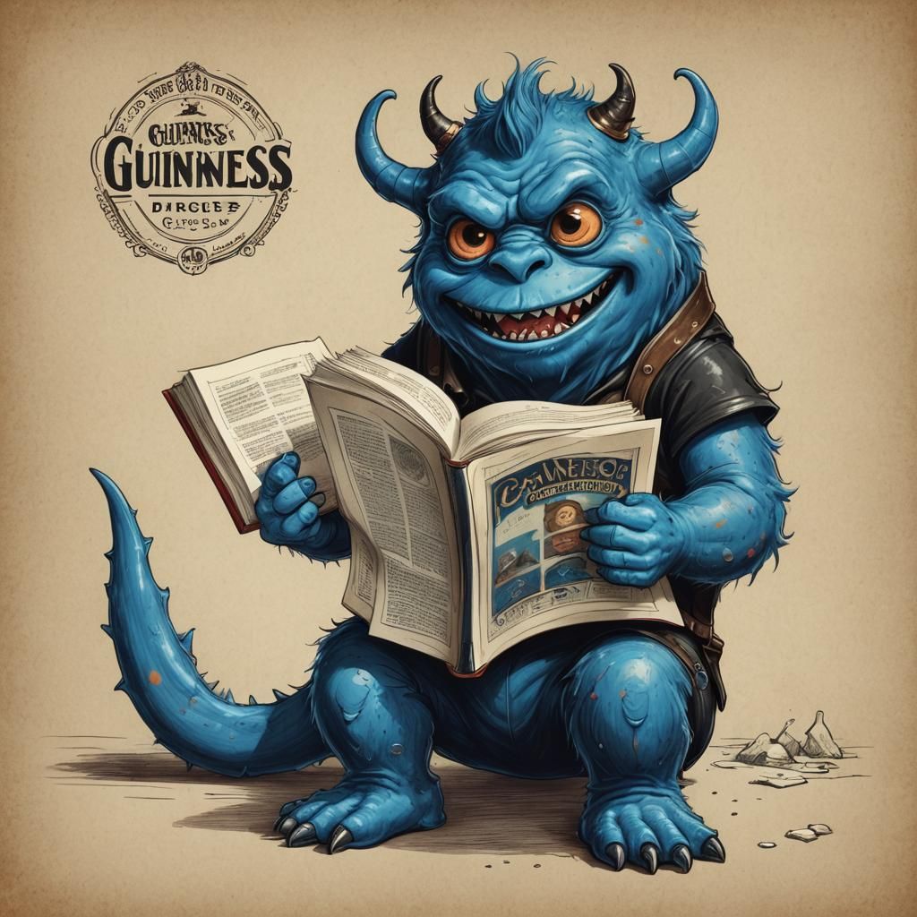 Man Records Monster Defeat: Hand-Drawn Matte Painting