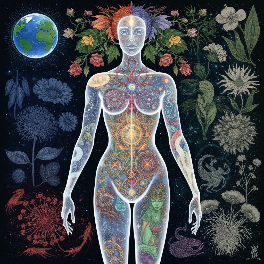 Ethereal Mindscape: Earth and Moon Intertwined