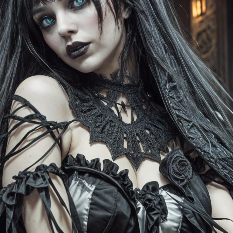 Glowing Monster Lady with Stitched Mouth