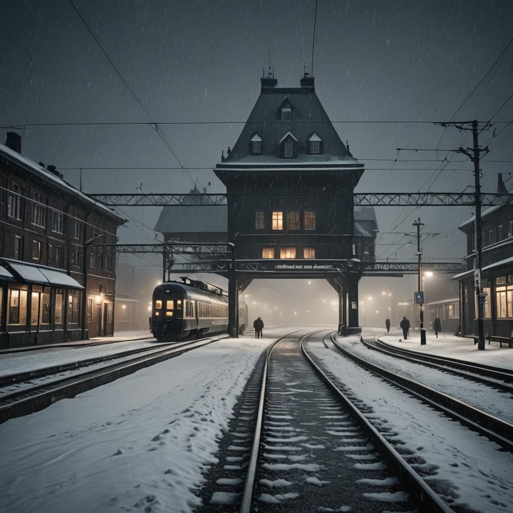 Dark train station