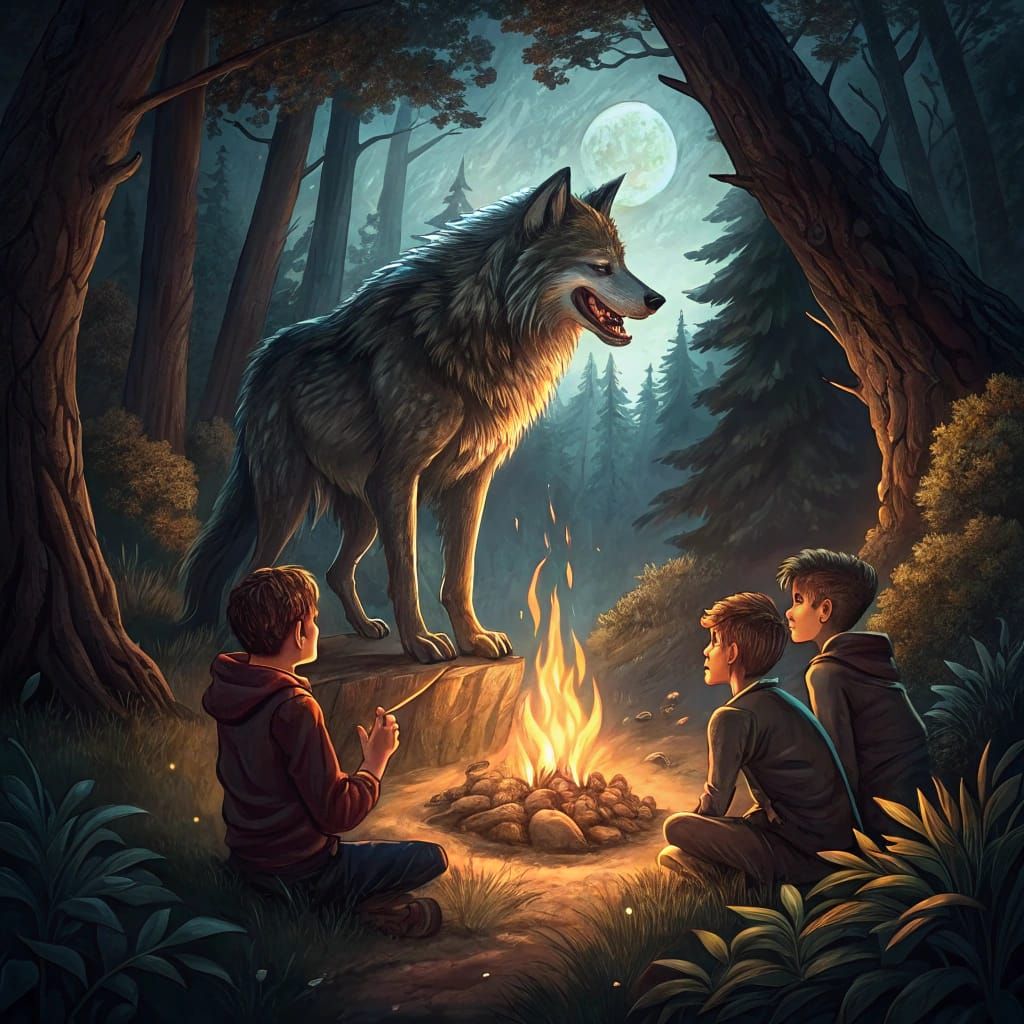 Dire Wolf Collects Due, Boys Sing Round Campfire