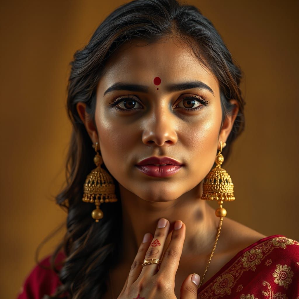 Beautiful Indian Woman with Traditional Jewelry