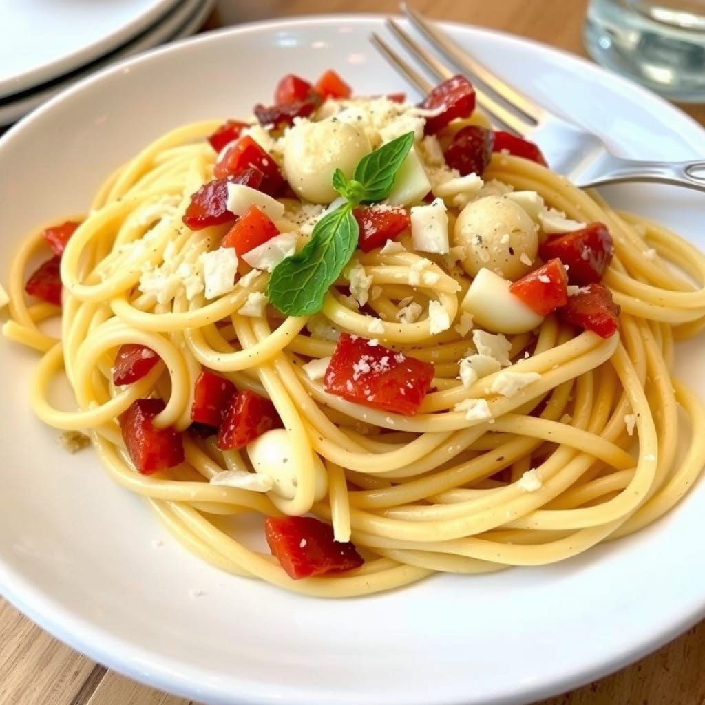 Classic Roman Pasta in Creamy Bacon Sauce