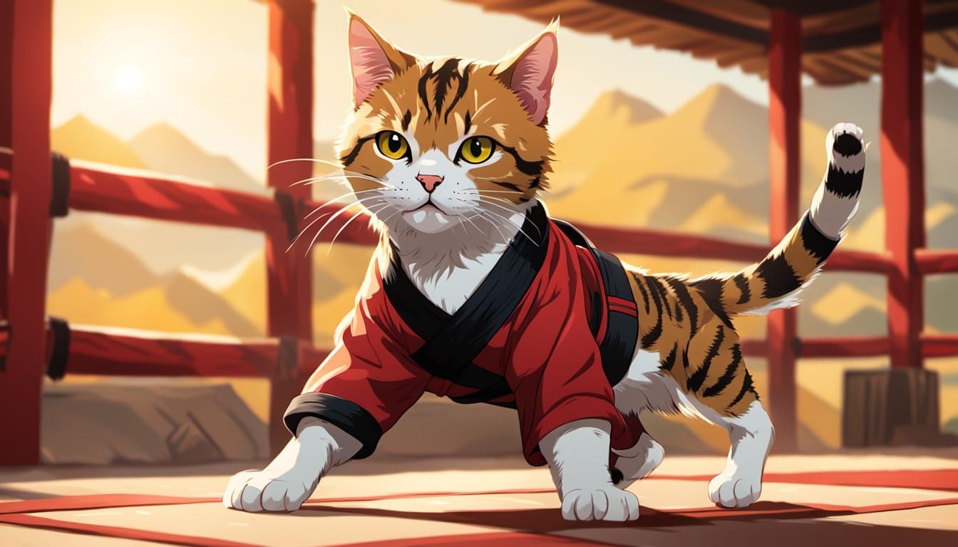 Tabby Cat Karate Master Concept Art