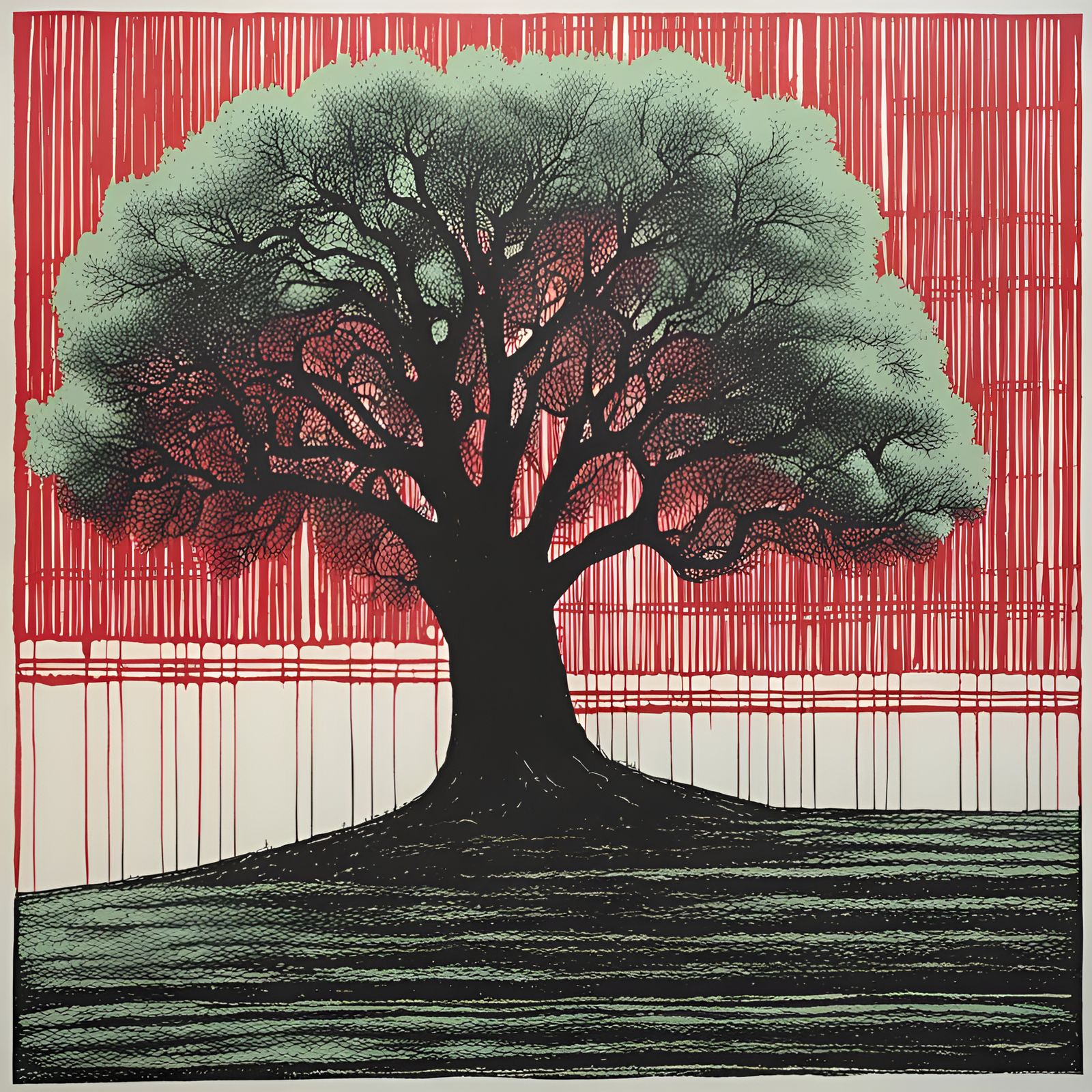 Tree Screen Print Graphic