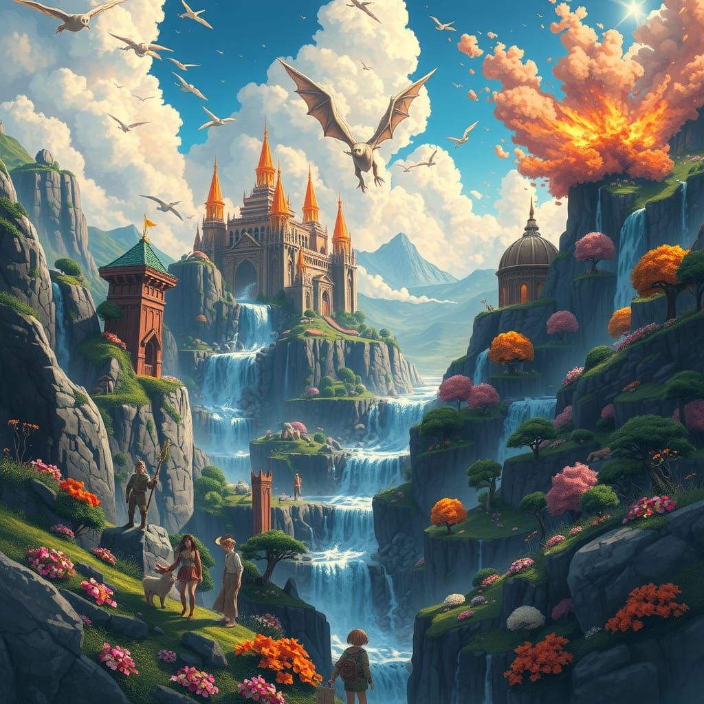 Vibrant Fantasy World with Empires and Nature