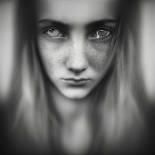 Hyperrealistic Wolf Girl Portrait in Ambient Light