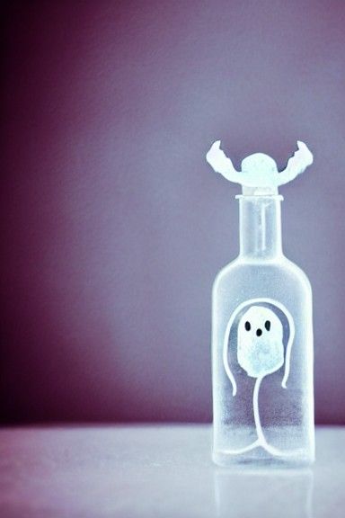 Ghost Trapped Inside a Glass Bottle