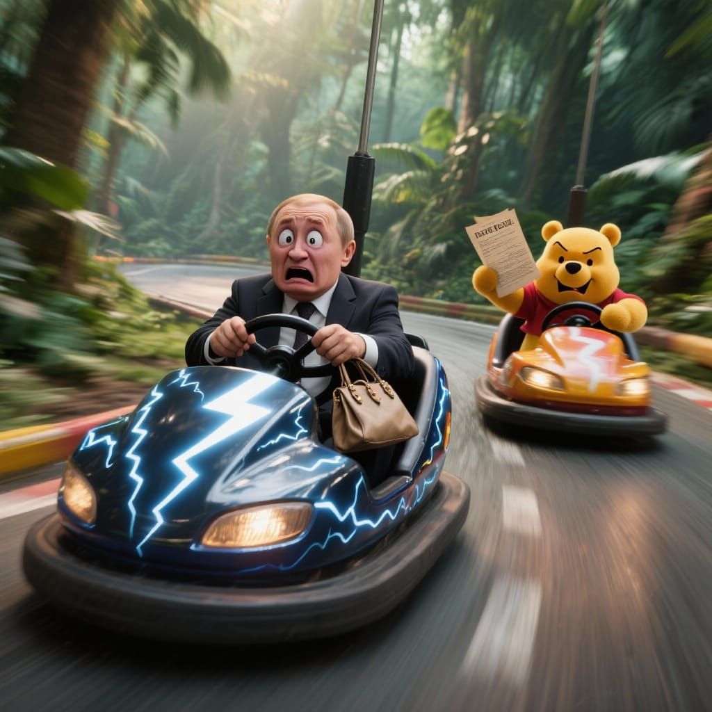 High-Speed Bumper Car Chase in Jungle