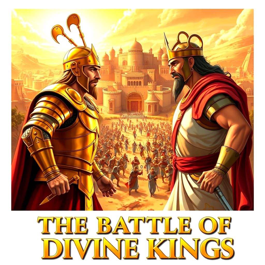 Epic Biblical Confrontation in Vibrant Pixar Style