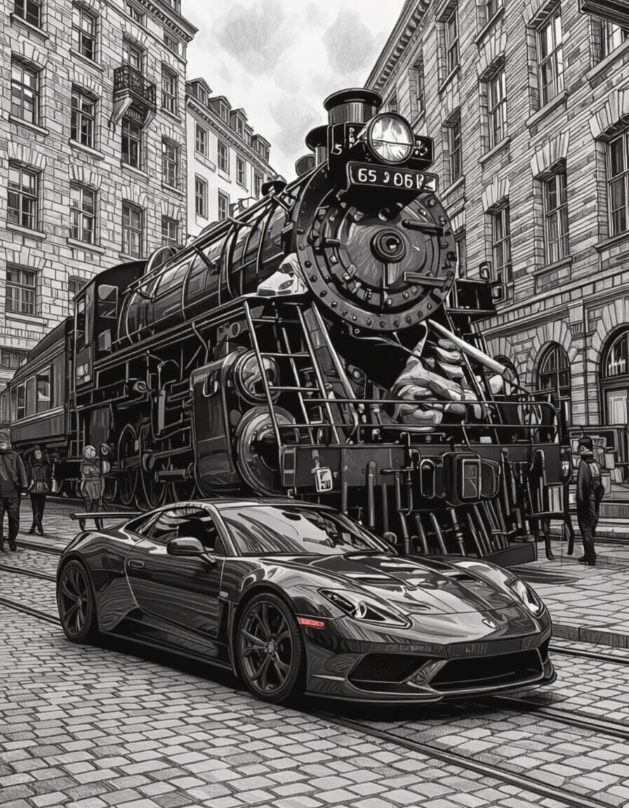 Detailed Ink Drawing of Subject with Sketchbook Aesthetic