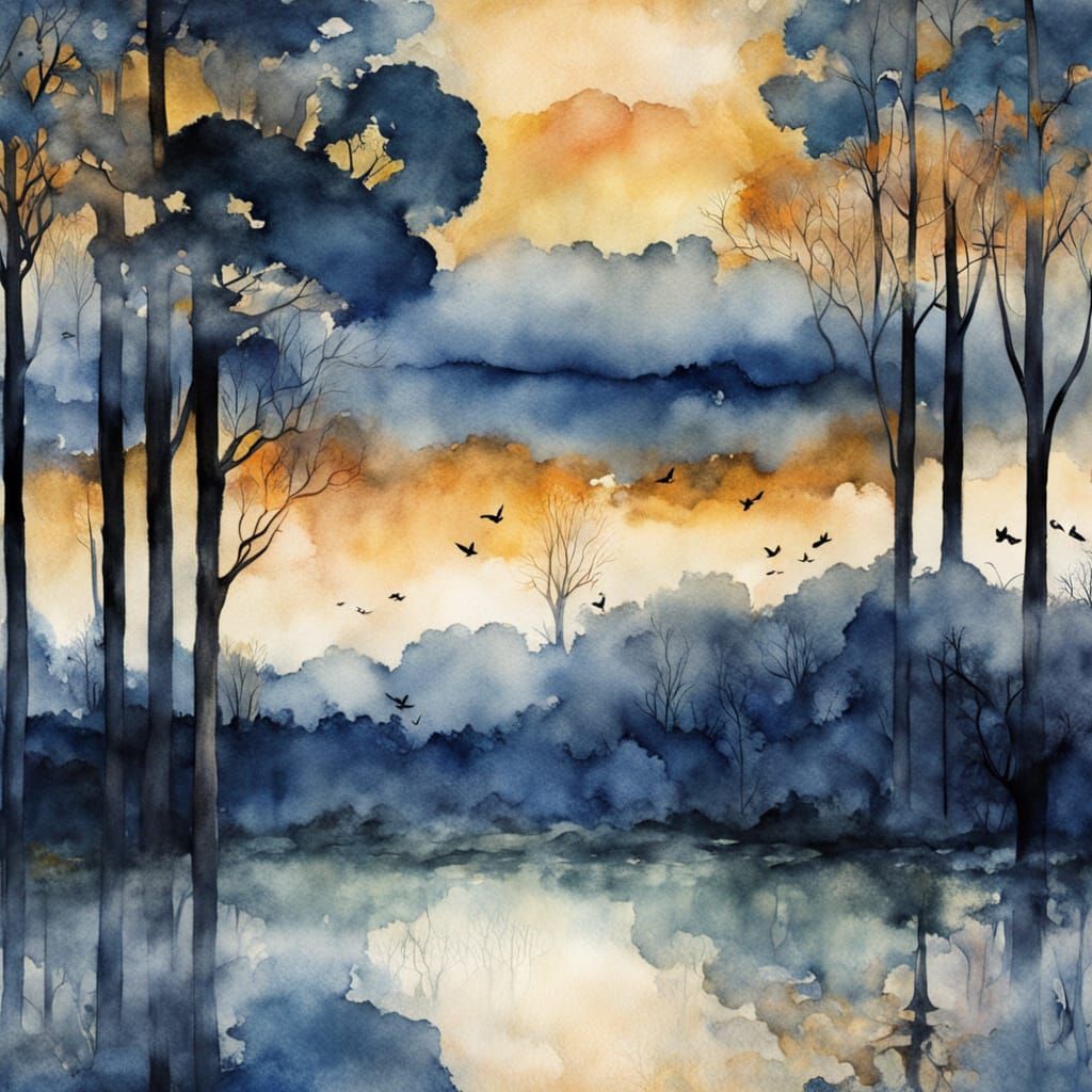 Art Deco Cat in Nouveau Forest