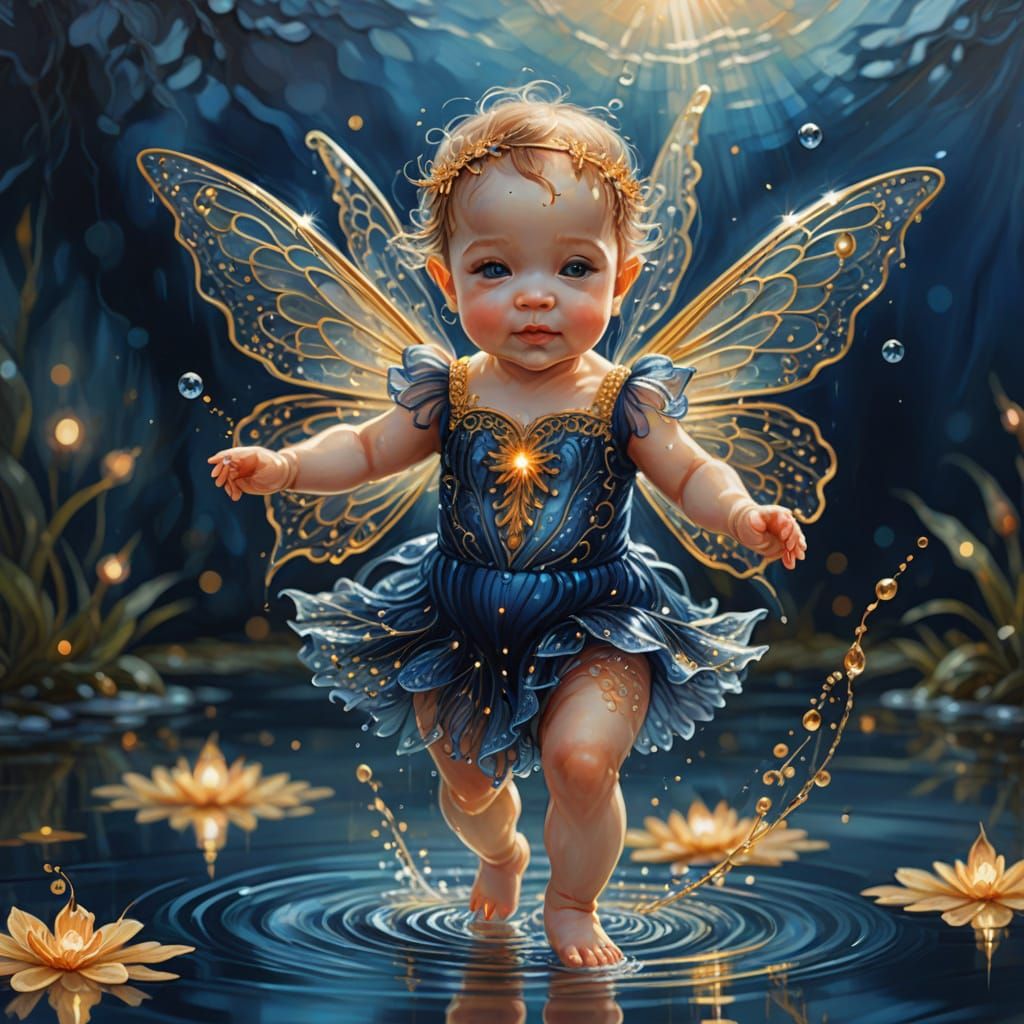 Dancing Fairy: Vibrant Digital Oil Painting