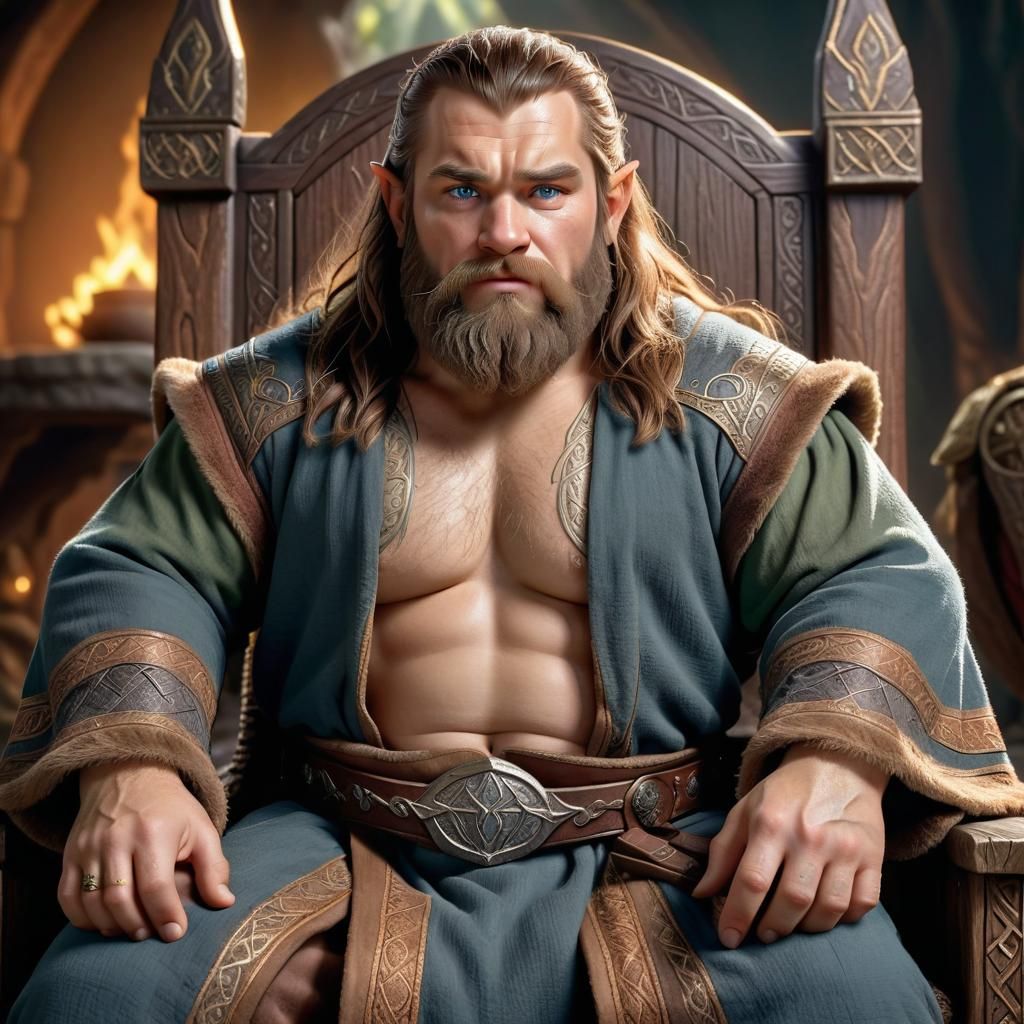 Lord of the Rings Dwarf King on Throne