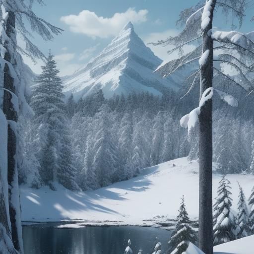 Snowy Forest Mountain Landscape