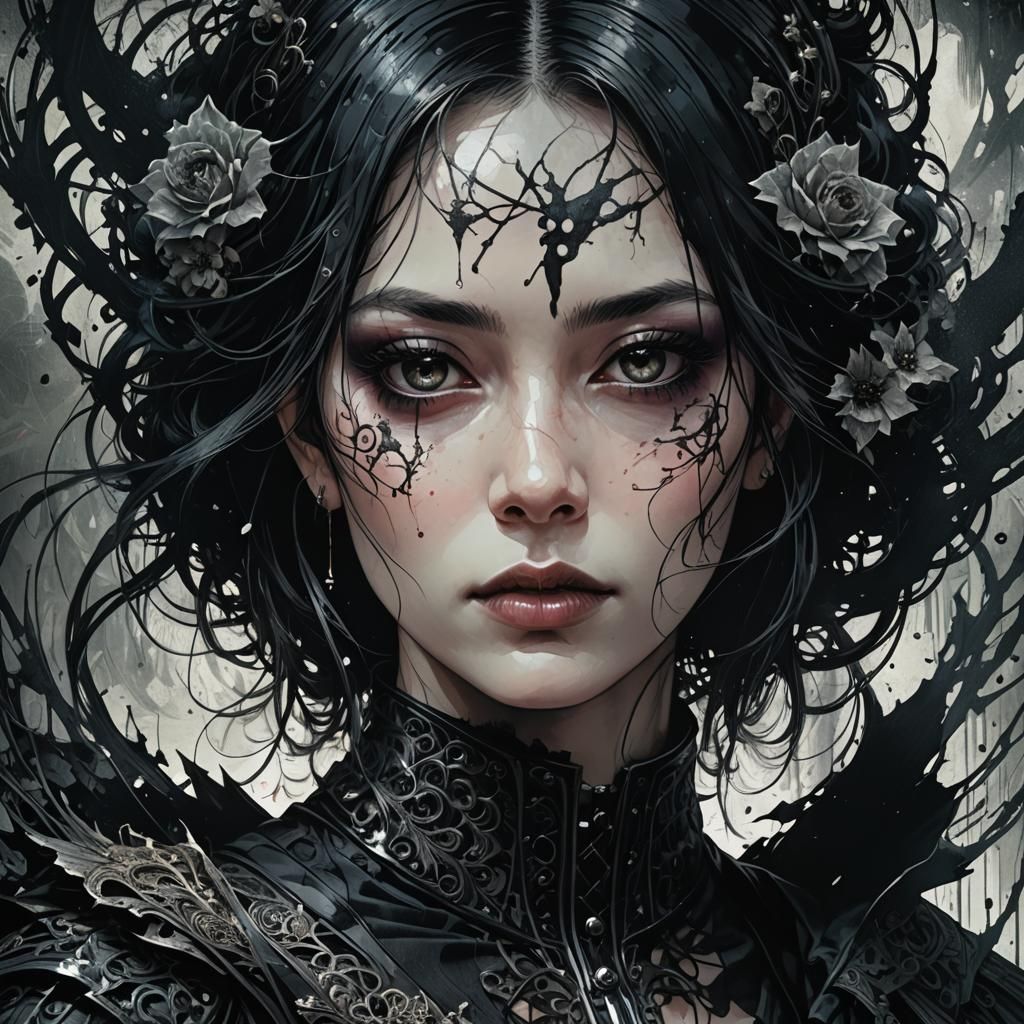 Gothic Double Exposure Portrait in Neo-Victorian Style