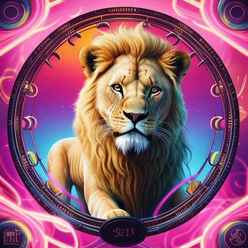 Lion Tamer with Infinity Symbol in Candy Art Style