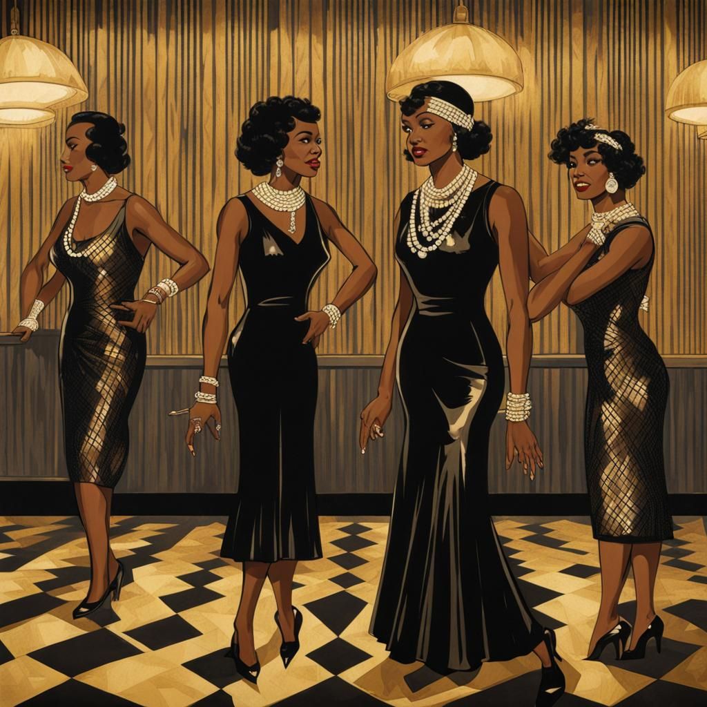 1950s Ballroom with Flapper Dresses