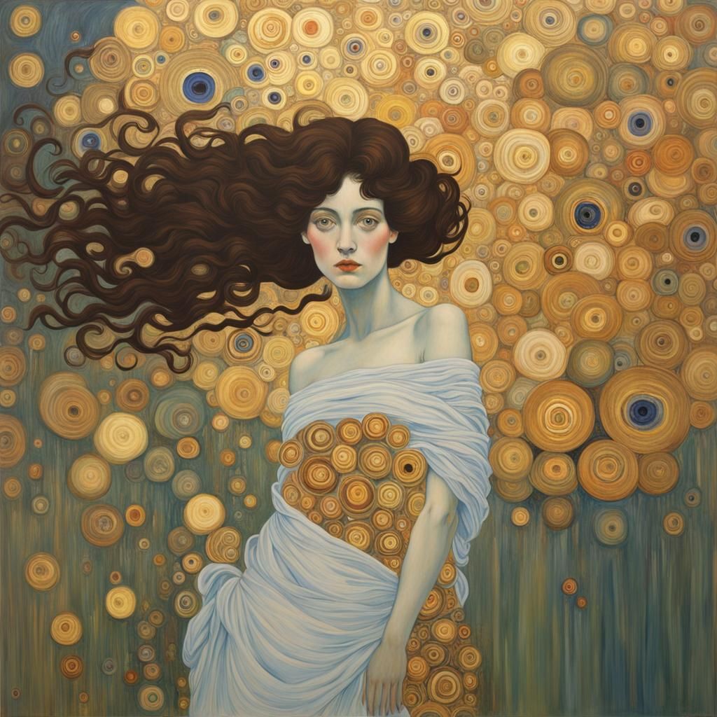 Woman on Enchanted Pond: Neo-Impressionist Style