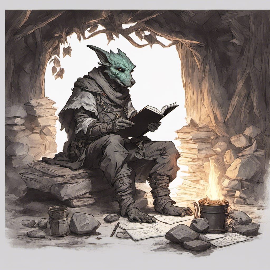 Kobold Bard Writing Journal, Dark Fantasy Concept Art