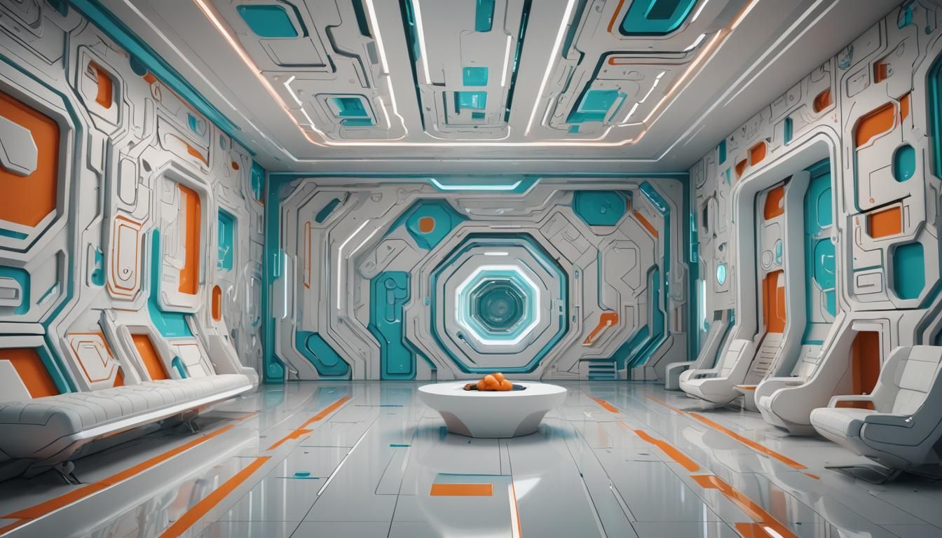 Futuristic Lobby with Frutiger Aero Design